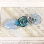 ●cs●さわやかブルーのバレッタ●
