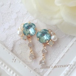 【71】アクアマリン♡夏 シンデレラ モチーフ♡ピアス＊イヤリング