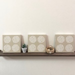 ファブリックパネル 花ドットベージュ 15cm3枚