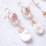 ❤︎限定❤︎コラボ作品「アンティークローズ」ピアス（14kgf）、イヤリング、樹脂ピアス