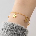 ☆子供のイニシャル☆刻印ブレスレット☆可愛い星ペンダント☆シルバー925☆K18コーテイング☆ 