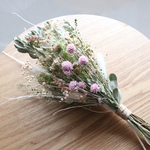 桜いろ春のスワッグ～センニチコウとスカビオサ～