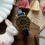 アンティーク調で可愛い腕時計 ブルー レディース 革ベルト  オシャレ 時計 レディース 防水 レトロ  誕生日 プレゼント 女性　クリスマス プレゼントにも♪