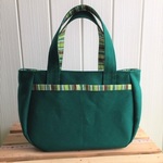 【M様ご依頼品】フロントポケットのミニバッグ（帆布・グリーン）