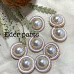 【8個】Acryl White flower beads