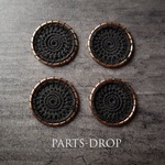 再販(( 4pcs )) 34mm サークル レース編みパーツ ブラック〔CH-052B〕