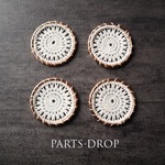 再販(( 4pcs )) 34mm サークル レース編みパーツ ホワイト〔CH-051WH〕