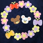 お花とくまの春壁面  保育壁面