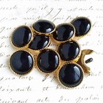 ■NEW■20mm■10個入■ ヴィンテージゴールド　ブラックライン大　 [328]  