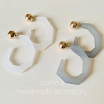 Matt Acryl C ring pierce＊マットアクリルの変形Cリングピアス