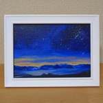 油絵原画『星空』　額縁付き