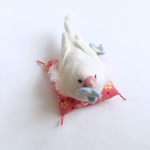 【再販】羊毛フェルト 文鳥 と 紫陽花