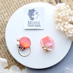 pink*キラッとレトロボタンピアス/イヤリング