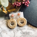 flower×rattan pierce/earring