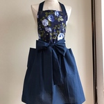 エプロン大人用 花柄ツートン