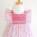 SALE！リバティ＊フリルノースリーブワンピース （１００サイズ)