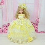 リカちゃん お姫様ドレス 一点物☆イエロー×ピンク