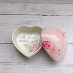 ピンク×ストライプ♡花柄小物入れ
