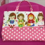 女の子柄 レッスンバッグ  ピンク トートバッグ  入園準備 入園グッズ 外出用品