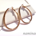 大ぶりシンプルなしずくフープピアス♡