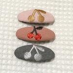 さくらんぼ  刺繍 ヘアピン  ヘアアクセサリー チェリー パッチンピン キッズ