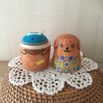 母の日に♫花かごトイプードル＊マトリョーシカ針山＊羊毛ピンクッション