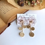 vintage purple flower 2wayピアス・イヤリング