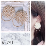 【A-241】つぶつぶパール♡不規則リング2wayピアス✧︎