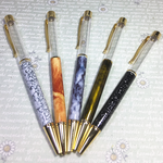 （送料無料）5本セット　ハーバリウムボールペン　作成キット　大理石風