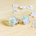 白いお花で可憐な耳元を フラワーイヤリング(ピアス)