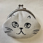 猫の顔がま口