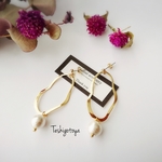 変形オーバルリングピアス/イヤリング 
