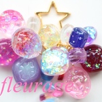 名入れ可能もりもりドロップレジンキーホルダー〜pink＆purple〜