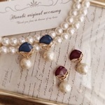 アンティークボタン♥コットンパールピアス/イヤリング