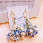 結婚式 かすみ草ブーケピアス【‪Antique series】﻿﻿﻿﻿﻿﻿﻿﻿﻿﻿ ﻿﻿﻿﻿﻿﻿﻿﻿﻿﻿