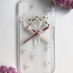 かすみ草とりぼんのiPhoneケース