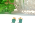 14KGF☆プチjewelピアス・グリーンオニキス