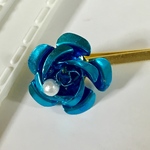 青い薔薇  rose ヘアピン