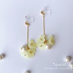 ほんわかブーケ♡yellow bouquet イヤリング/樹脂ノンホール/ピアス/春