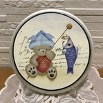 W 様オーダー品＊トールペイント＊ ラウンドミニプレート（こどもの日）