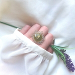♡訳ありお値引き♡ vintage frame ring ヴィンテージフレームのローズリング E (モスグリーン・11号～の一般的なフリーサイズ)