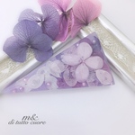 スミレ色❁紫陽花のヘアクリップ/バレッタ/ポニーフック(レジン)(Sサイズ)