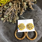 再販！🧡yellow flower  バンブー ピアス イヤリング