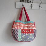 北欧風パッチ　はまぐり横長BAG♪　アヒル　ピンク　キルト　花