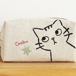 刺繍ポーチ：ねこ