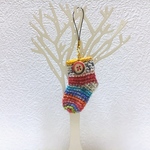 オパール毛糸のミニ靴下ストラップ