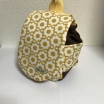 ふわふわベビーリュック【北欧調花柄マスタード×ブラウン】