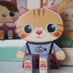 お座り🌟長靴ねこちゃんトールペイント