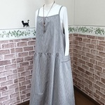 リボンうさぎ様オーダー分**ピンストライプのエプロンワンピース