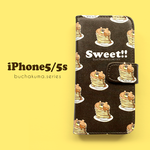 【再販】ぶちゃくま。ホットケーキブラウン手帳型スマホケース5/5s/SE